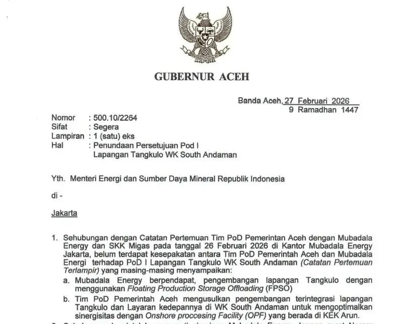 surat yang dikirim kepada Menteri ESDM