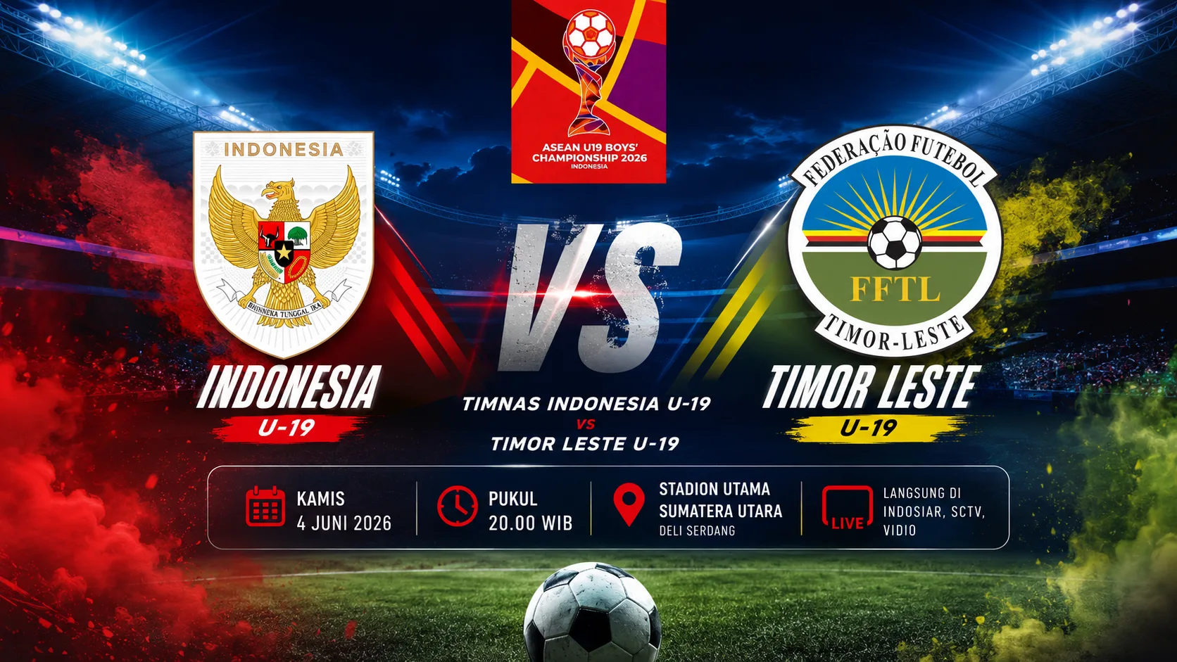 Jadwal dan Prediksi Indonesia vs Timor Leste di Piala AFF U-19 2026