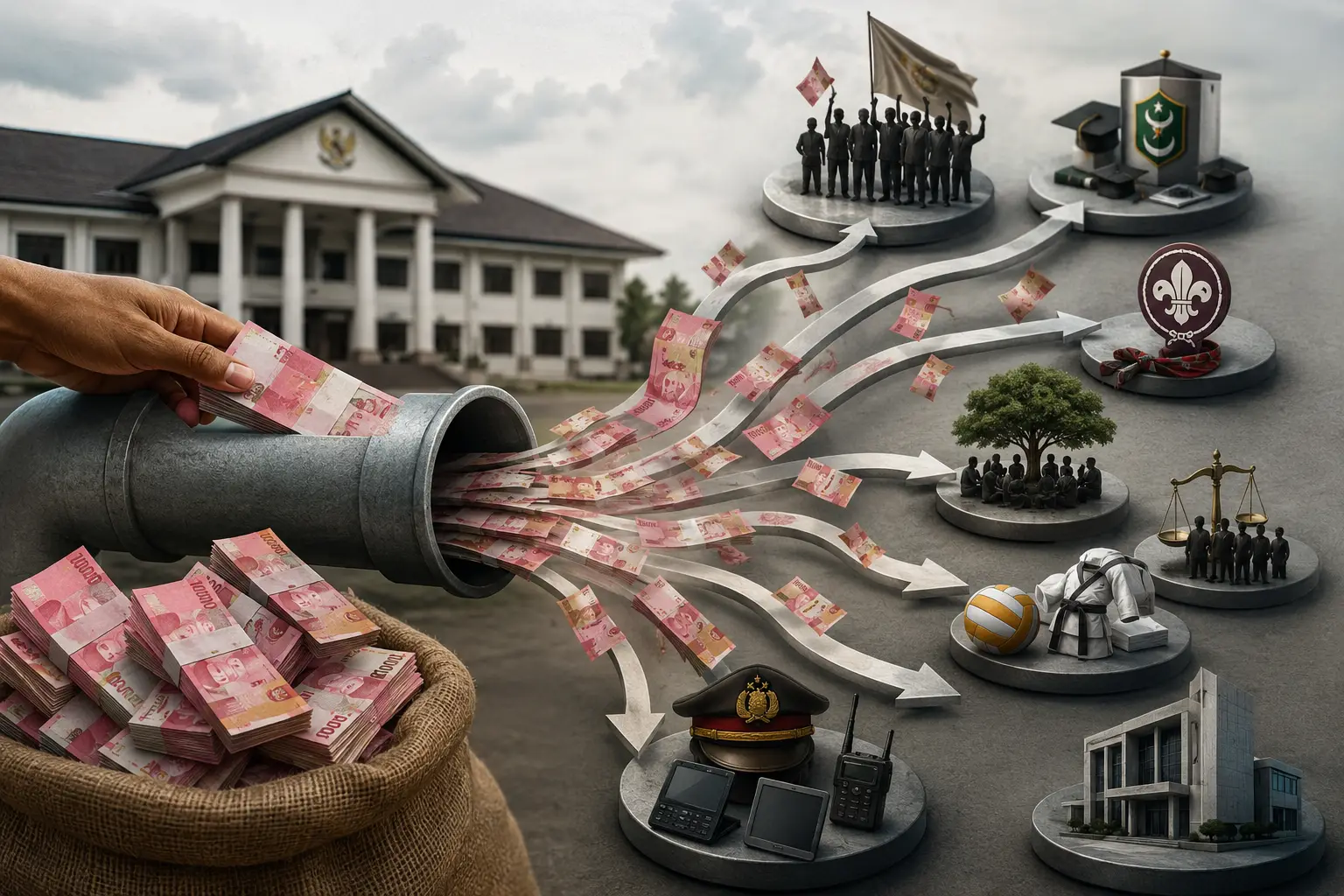 Ratusan Juta Uang Rakyat Mengalir Sejumlah Organisasi dan Lembaga Vertikal