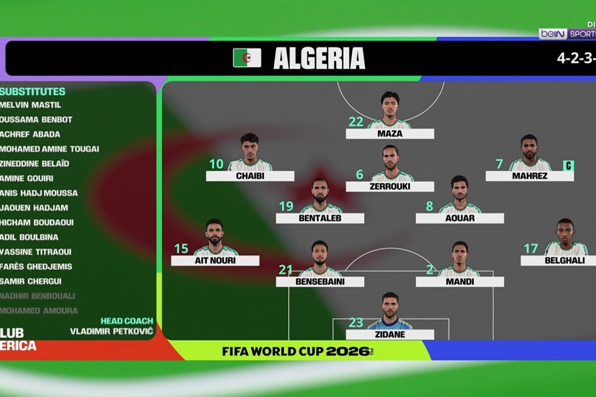 Luca Zidane Jadi Kiper Utama, Algérie Tantang Swiss di Piala Dunia 2026