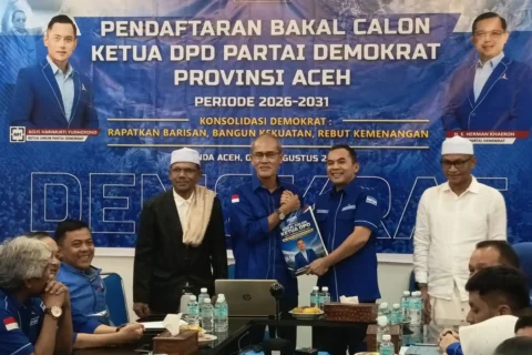 Sayuti Abu Bakar Daftar Bacalon Ketua Demokrat, Targetkan 12 Kursi DPRA