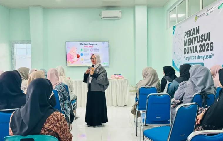 Suasana kegiatan Pekan Menyusui Dunia 2026 yang digelar UPTD Puskesmas Batoh bersama AIMI Daerah Aceh, diikuti bidan dan kader Posyandu di Banda Aceh, Jumat (7/8/2026). [