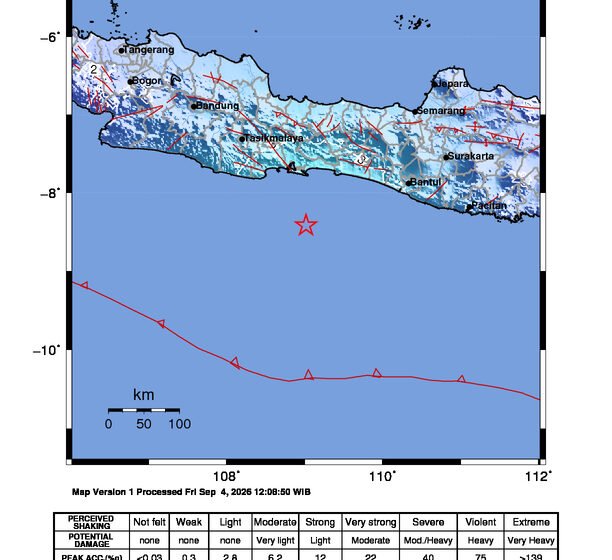 Gempa Bumi M5,4 Guncang Cilacap, Tidak Berpotensi Tsunami