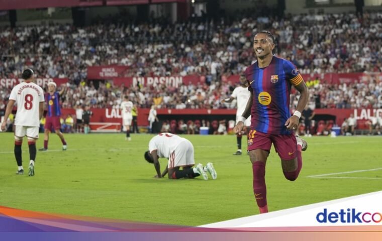 Raphinha Cemerlang, Barcelona Kalahkan Sevilla 3-1 di LaLiga